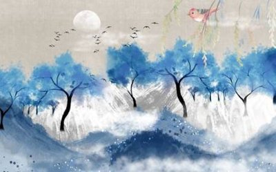 File tranh gốc in trần nhà File tranh gốc tổng hợp tranh dán nền tường đẹp K91803 3D