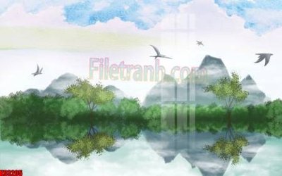 Ảnh gốc File tranh gốc tổng hợp tranh nền tường đẹp K93205 (nét căng) in mica