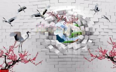 File tranh File tranh gốc tổng hợp tranh nền tường đẹp K93257 (bản gốc) in lụa dán tường