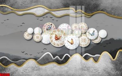 File gốc File tranh gốc tổng hợp tranh nền tường đẹp K93286 (vector) cho in ấn