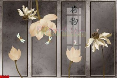 File gốc File tranh gốc tổng hợp tranh nền tường đẹp K93944 (in lụa) họa tiết 3D