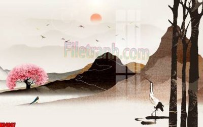 File in ấn File tranh gốc tổng hợp tranh nền tường đẹp K94097 chuyên nghiệp