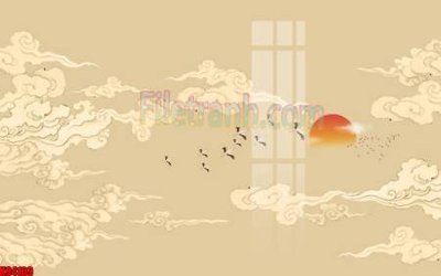 File gốc File tranh gốc tổng hợp tranh nền tường đẹp K94109 (in lụa) trang trí tường