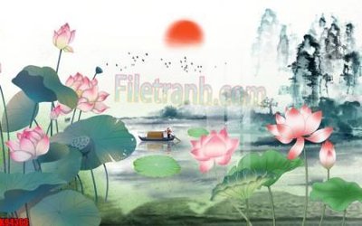 File gốc File tranh gốc tổng hợp tranh nền tường đẹp K94363 (cho in ấn) độc quyền