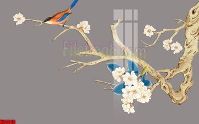 File gốc File tranh gốc tổng hợp tranh nền tường đẹp K94440 (in lụa) hoa văn cổ điển