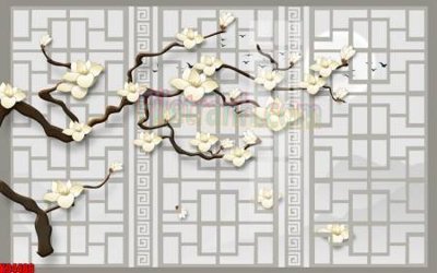 File gốc File tranh gốc tổng hợp tranh nền tường đẹp K94486 (in mica) cắt laser