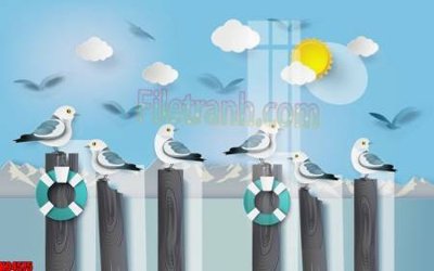 File PSD File tranh gốc tổng hợp tranh nền tường đẹp K94575 (gốc) nhiều lớp (multi-layer)