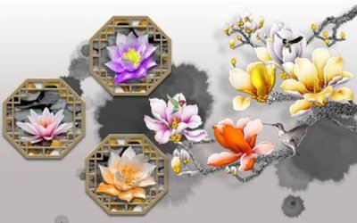 File tranh File tranh gốc tổng hợp tranh nền tường đẹp K95091 (gốc) in vải canvas