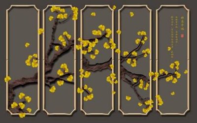 File tranh File tranh gốc tổng hợp tranh nền tường đẹp K95153 (bản gốc) in lụa 3D