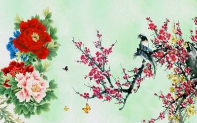 File gốc File tranh gốc tổng hợp tranh nền tường đẹp K95624 (in tráng gương) hiện đại