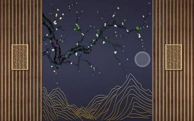 File in mica File tranh gốc tổng hợp tranh nền tường đẹp K95724 (bản gốc) làm vách ngăn