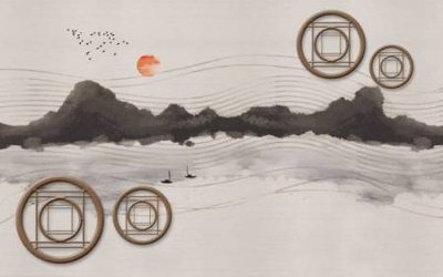 File tranh gốc in trần nhà File tranh gốc tổng hợp tranh nền tường đẹp K95966 3D