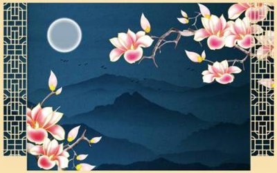 File gốc File tranh gốc tổng hợp tranh nền tường đẹp K96077 (in lụa) tranh mã đáo