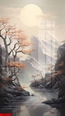 File gốc File tranh in décor tranh treo tường tổng hợp KD11030 (in lụa) tranh mã đáo