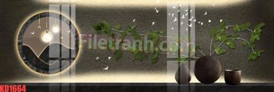 File gốc in tráng gương File gốc in tranh nền tường tổng hợp KD1664 chi tiết