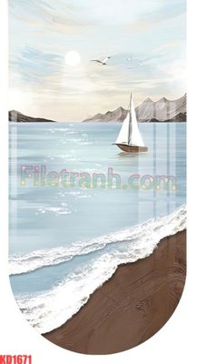 File gốc File gốc in tranh nền tường tổng hợp KD1671 (in lụa) tranh thuận buồm