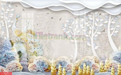 Tải file File gốc in tranh nền tường tổng hợp KD2598 (PSD) cho in tranh 3D