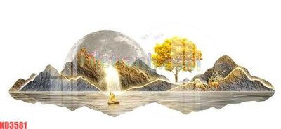 File tranh in trần 3D File gốc in tranh nền tường tổng hợp KD3581 (ảnh gốc)