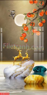 File gốc File gốc in tranh nền tường tổng hợp KD3602 (in lụa) hoa văn cổ điển