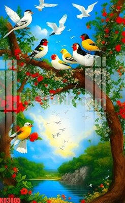 Hình ảnh file gốc in lụa File gốc in tranh nền tường tổng hợp KD3805