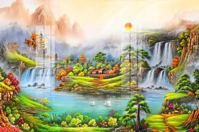 File ảnh File gốc in tranh nền tường tổng hợp KD4256 (gốc) in PP, decal