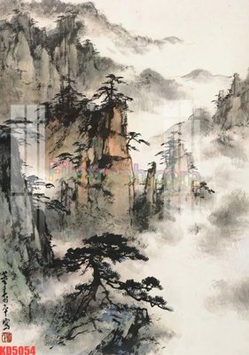 Download file gốc File gốc in tranh nền tường tổng hợp KD5054 (in lụa) hoa lá