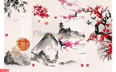 File in mica File gốc in tranh nền tường tổng hợp KD841 (ảnh gốc) đẹp