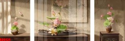 Download file gốc File tranh in décor tranh treo tường tổng hợp KD8434 (in lụa) hoa lá