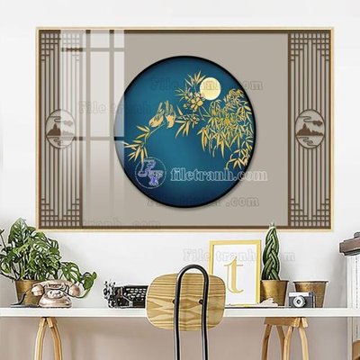 File gốc File in tranh tường giả lam sóng led LS102 (phong cách) cổ điển