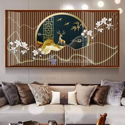 Tải file gốc File in tranh tường giả lam sóng led LS103 (bản PSD) đầy đủ layer