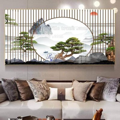 File gốc File in tranh tường giả lam sóng led LS115 (ảnh chi tiết) để in ấn