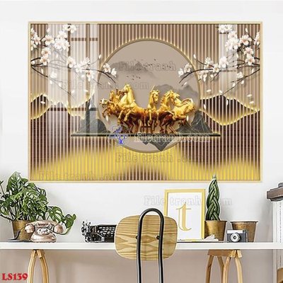 File tranh File in tranh tường giả lam sóng led LS139 (bản gốc) treo phòng ăn