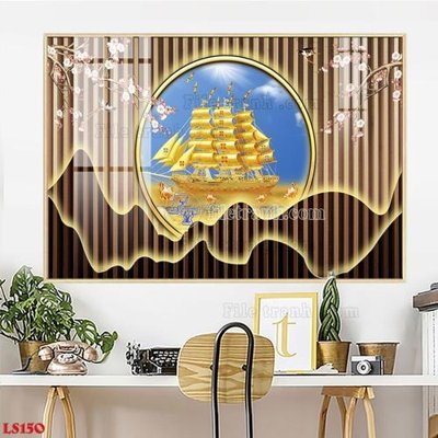File tranh in trần File in tranh tường giả lam sóng led LS150 (ảnh gốc siêu nét)