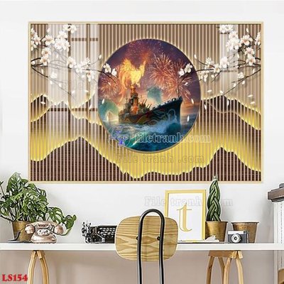 File in trần File in tranh tường giả lam sóng led LS154 (bản gốc) đại dương