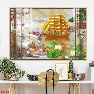 File gốc File in tranh tường giả lam sóng led LS161 (cho in 3D) độc đáo