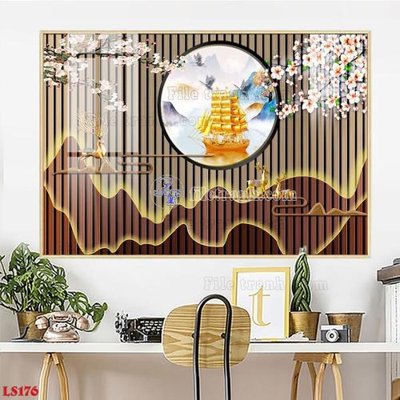 File gốc File in tranh tường giả lam sóng led LS176 (PNG) không nền chất lượng