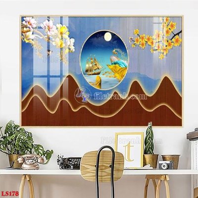 Tải file File in tranh tường giả lam sóng led LS178 (ảnh gốc) độ phân giải 300dpi