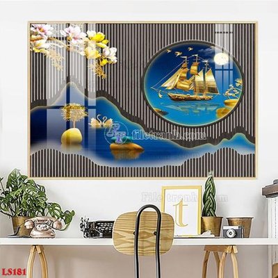 Tải file File in tranh tường giả lam sóng led LS181 (ảnh gốc) file AI/EPS