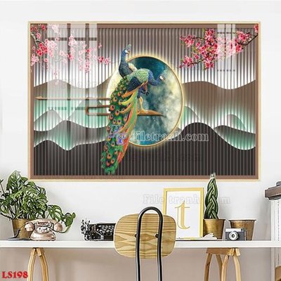 Tải file File in tranh tường giả lam sóng led LS198 (gốc) chủ đề phong thủy