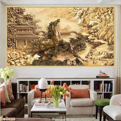 File tranh gốc in trần nhà File mã đáo thành công MD1295 3D