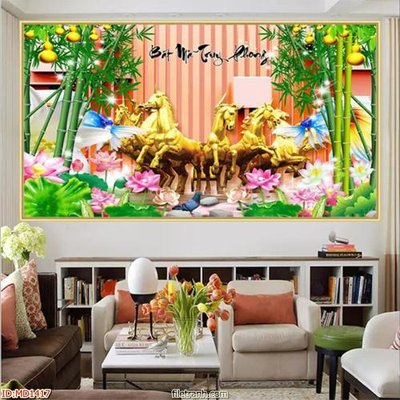 File tranh gốc in trần nhà File mã đáo thành công MD1417 3D