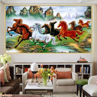 File tranh File mã đáo thành công MD1590 (bản gốc) in lụa dán tường