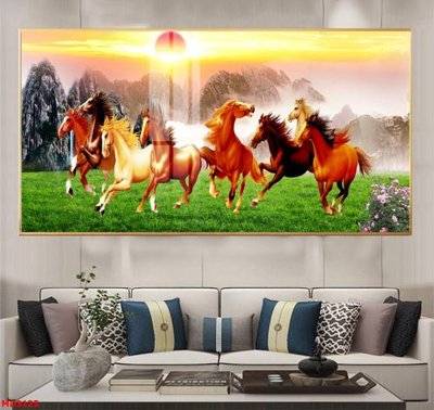 File tranh File mã đáo thành công MD3125 (bản gốc) in lụa dán tường