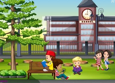 File gốc File tranh mầm non lớp học trường học MN29 (phong cách) cổ điển