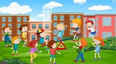 File gốc File tranh mầm non lớp học trường học MN45 (in lụa) trang trí tường