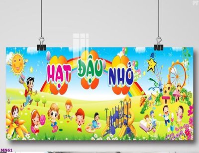 File gốc File tranh mầm non lớp học trường học MN61 (in lụa) tranh phong thủy