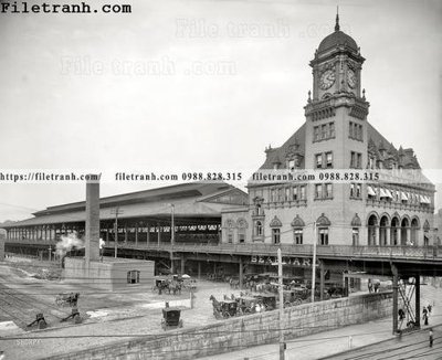 File tranh quảng cáo Main Street Station_ 1905 (download file gốc)