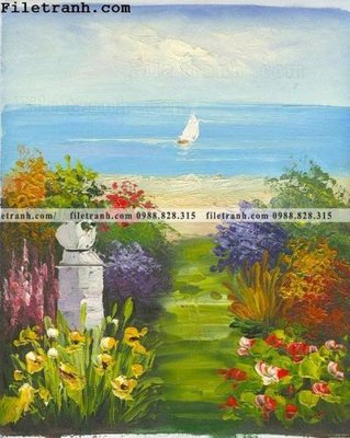 File tranh gốc in trần nhà Oil-Painting094 3D