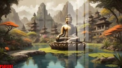 Ảnh gốc file in lụa File tranh phật giáo 5D P5D1287 chi tiết