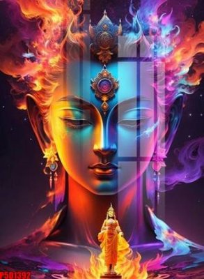 Ảnh gốc file in lụa File tranh phật giáo 5D P5D1392 chi tiết